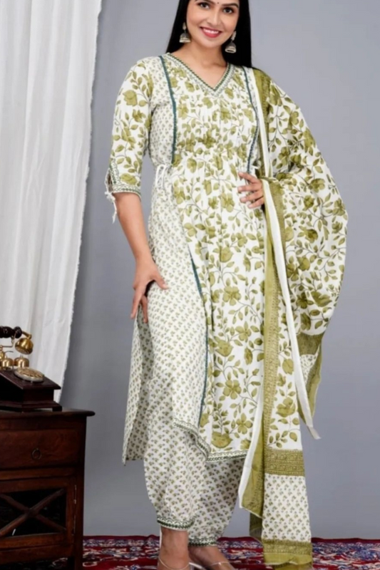 Jaipuri Pleated 3PCS Set