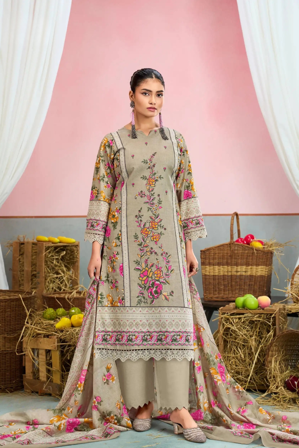 Readymade Pure Lawn Cotton Suits