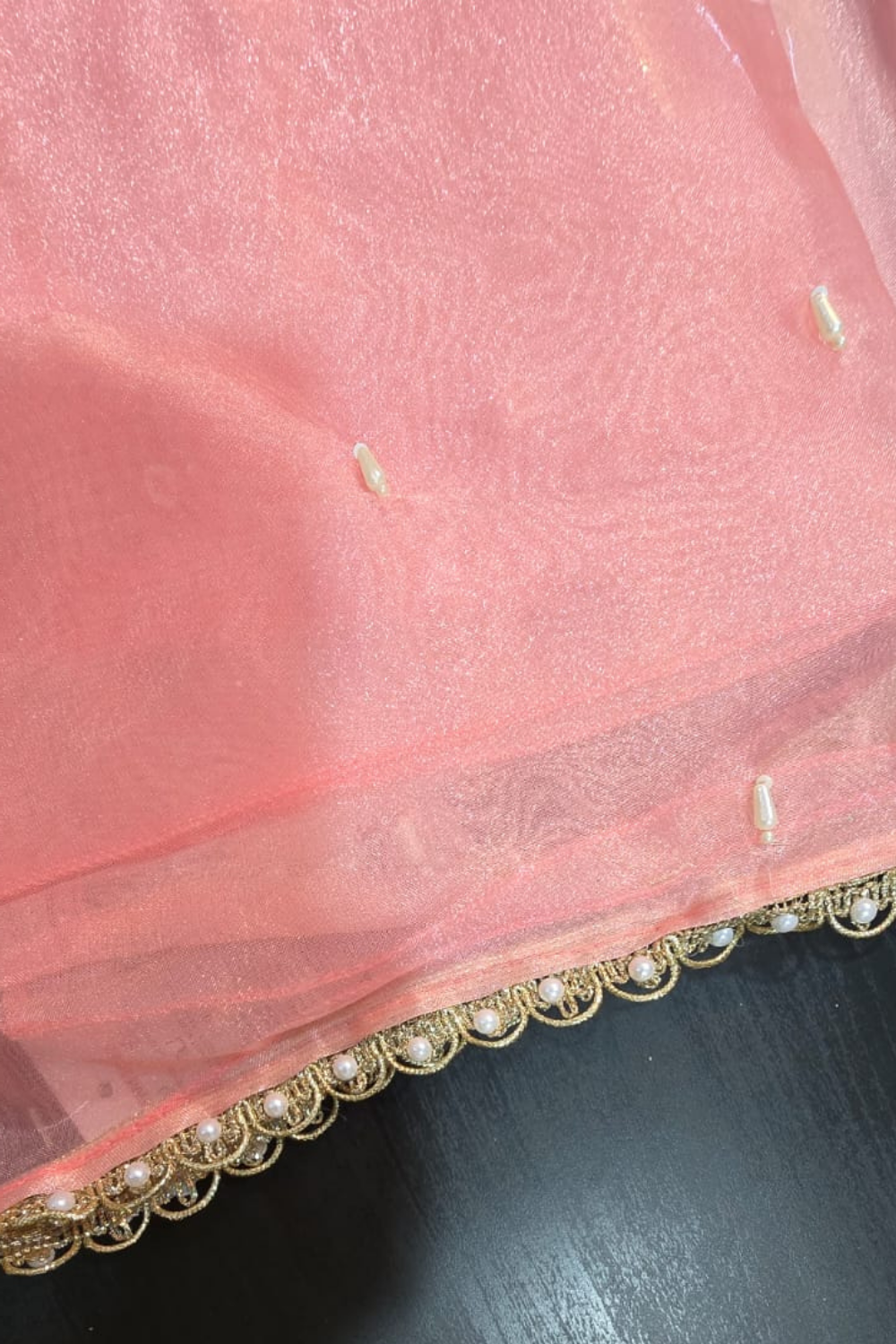 Organza with Embroidered Hem (UNSTITCHED)
