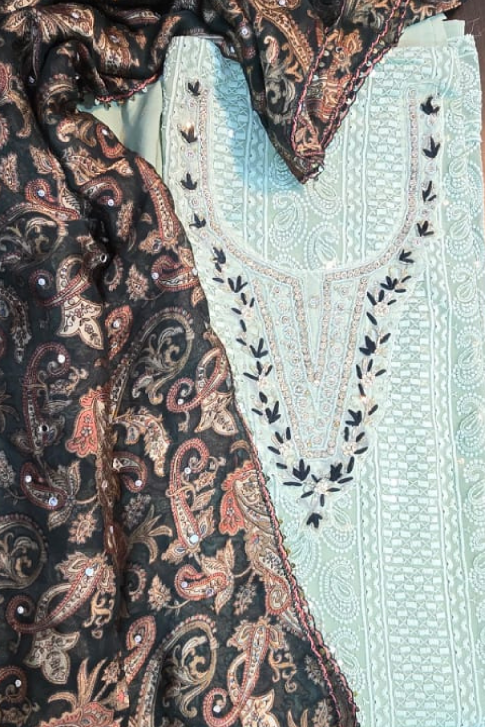 Chikankari with Brasso Dupatta (UNSTITCHED)