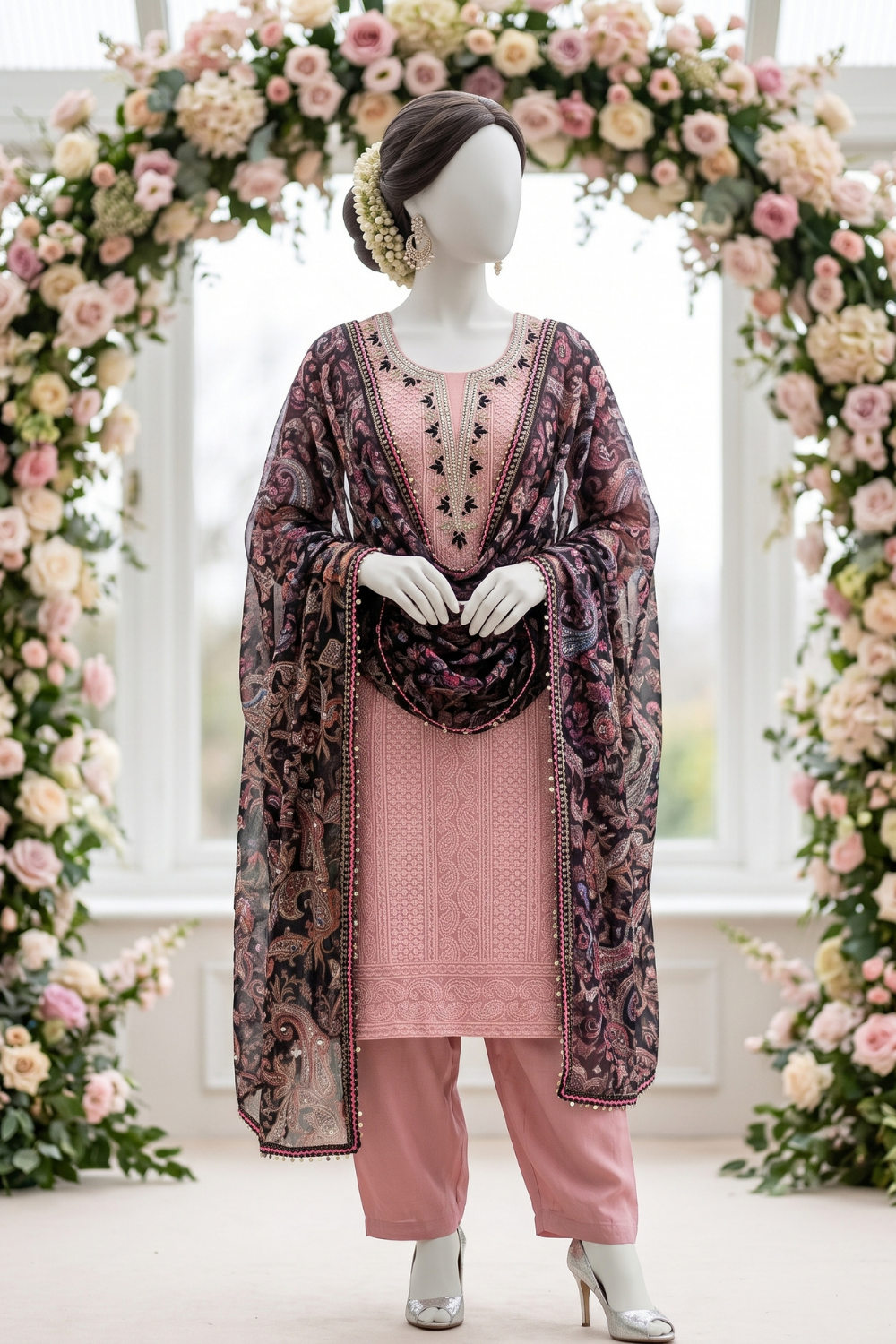 Chikankari with Brasso Dupatta (UNSTITCHED)