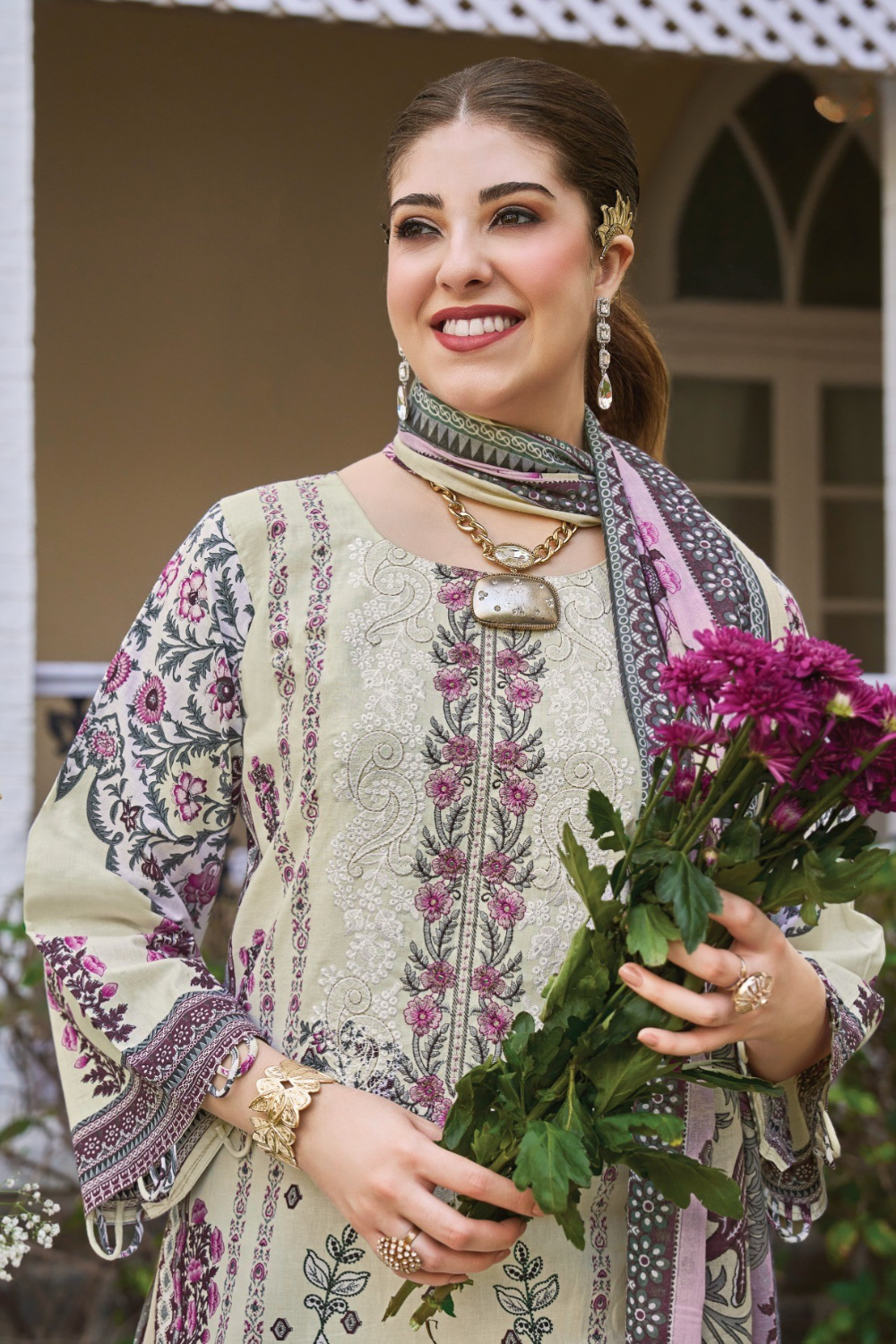 Heavy Embroidered Designer Pakistani Cotton Dresses (UNSTITCHED)