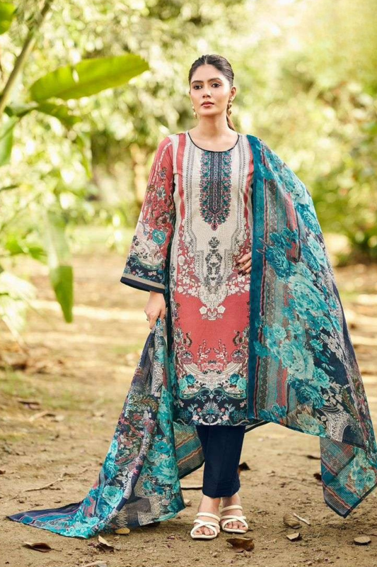 Readymade Neck Embroidered Rayon Cotton Suits