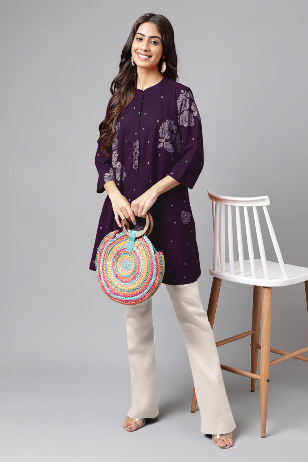 Pure Cotton Floral Printed Flared Tunic