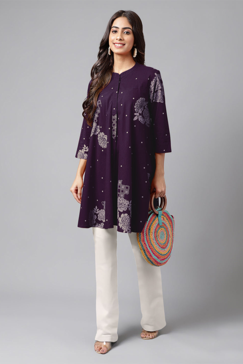 Pure Cotton Floral Printed Flared Tunic