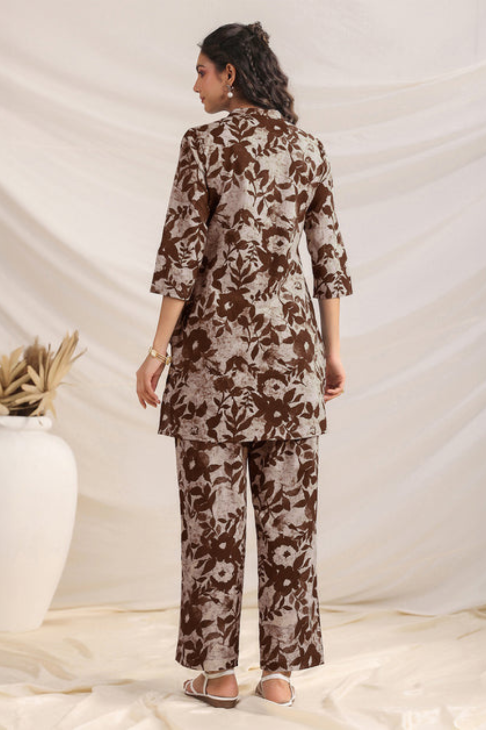 Pure Cotton Floral Printed A-line Co-ord Set