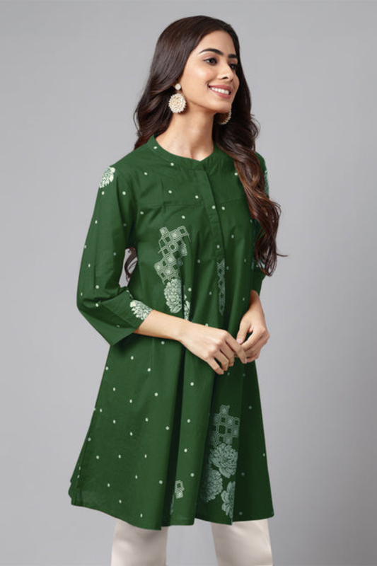 Pure Cotton Floral Printed Flared Tunic