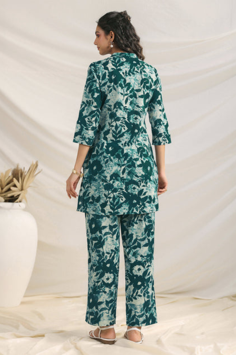 Pure Cotton Floral Printed A-line Co-ord Set