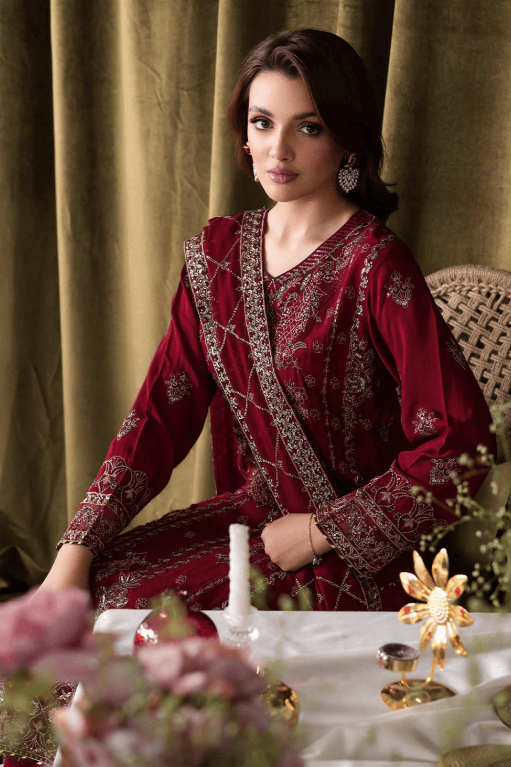 Khatli Work Georgette Fabrics (UNSTITCHED)